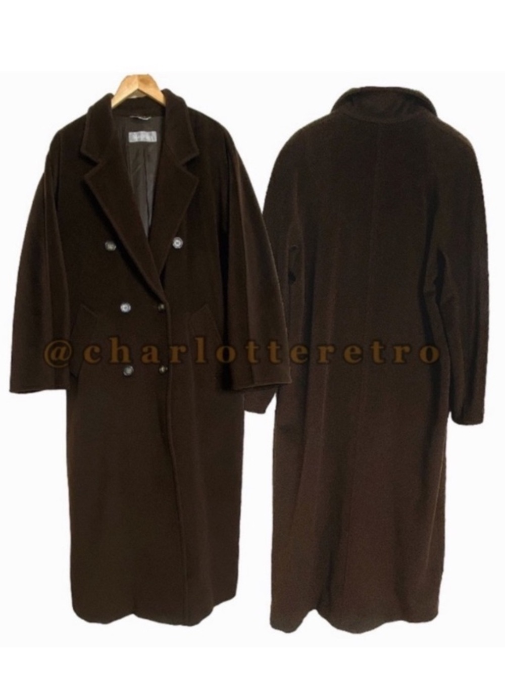 90s MaxMara • Iconic Full Length Double-Breasted Wool Trench • Italy
